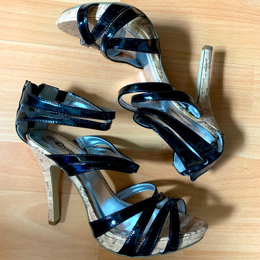 Dreams Cork Strappy High Heels size 8US